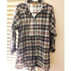 TULIP Button-Down Plaid Tunic- Size XL